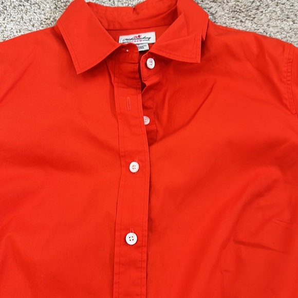 🌟J. Crew Cotton Stretch Poplin Button Down Shirt in “Vibrant Flame”, XS.🌟 - Picture 3 of 10